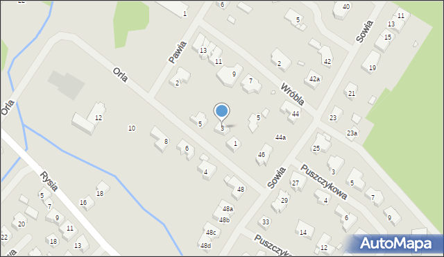 Szczecin, Orla, 3, mapa Szczecina