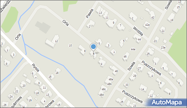 Szczecin, Orla, 6, mapa Szczecina