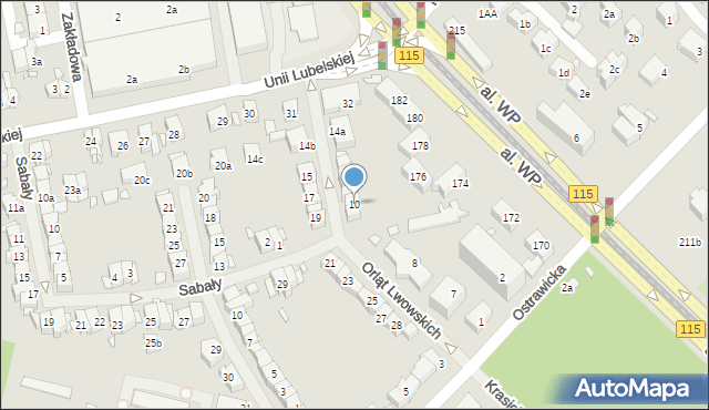 Szczecin, Orląt Lwowskich, 10, mapa Szczecina