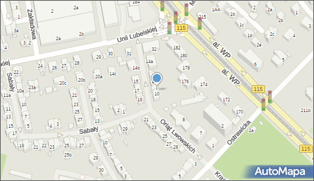 Szczecin, Orląt Lwowskich, 11, mapa Szczecina