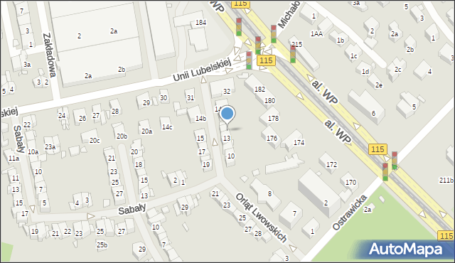 Szczecin, Orląt Lwowskich, 14, mapa Szczecina