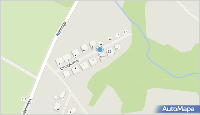 Szczecin, Orczykowa, 10, mapa Szczecina