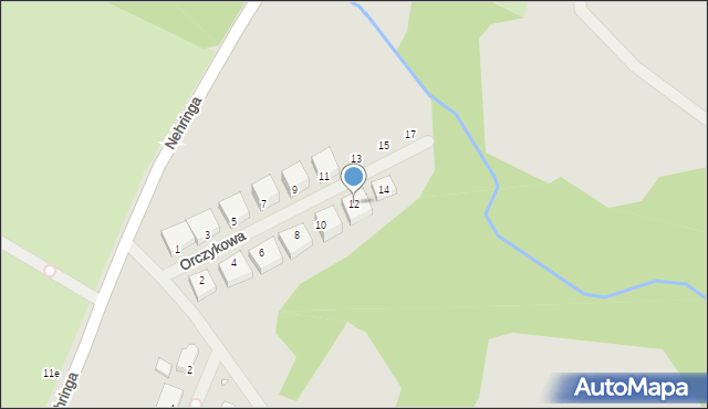 Szczecin, Orczykowa, 12, mapa Szczecina