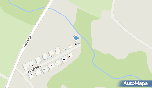 Szczecin, Orczykowa, 17, mapa Szczecina