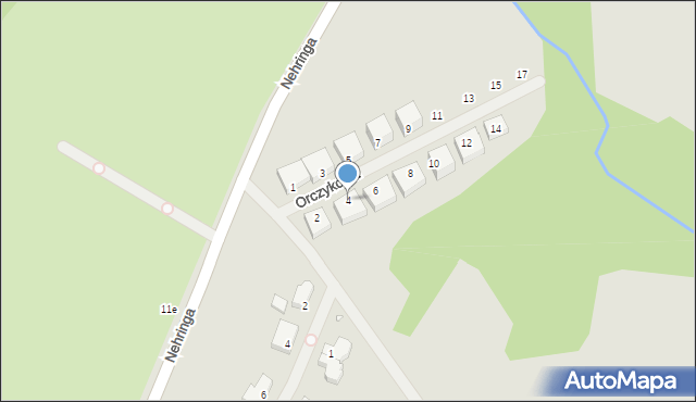 Szczecin, Orczykowa, 4, mapa Szczecina