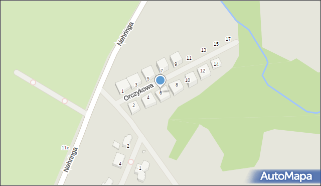 Szczecin, Orczykowa, 6, mapa Szczecina