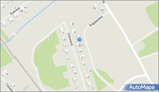 Szczecin, Orłowska, 26, mapa Szczecina
