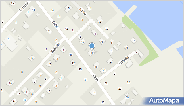 Szczęsne, Orla, 38, mapa Szczęsne