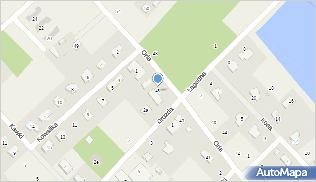 Szczęsne, Orla, 45, mapa Szczęsne