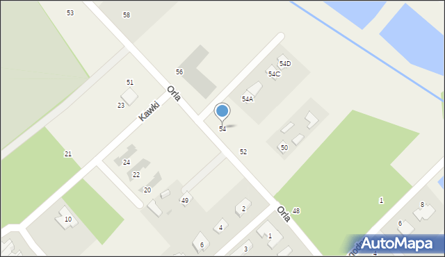 Szczęsne, Orla, 54, mapa Szczęsne