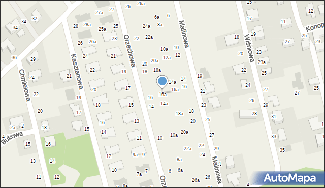 Szczodre, Orzechowa, 16a, mapa Szczodre