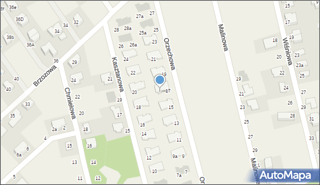 Szczodre, Orzechowa, 17a, mapa Szczodre