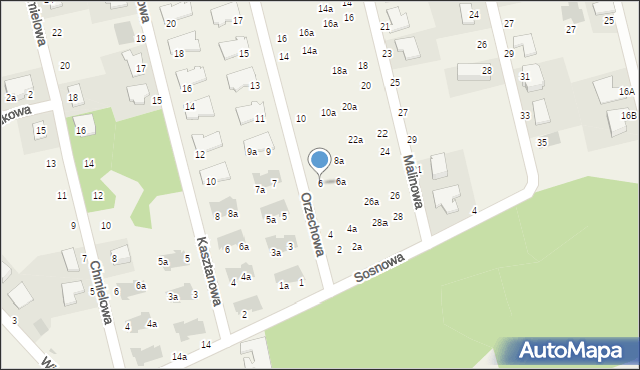 Szczodre, Orzechowa, 6, mapa Szczodre