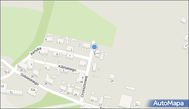 Szprotawa, Orzeszkowej Elizy, 3, mapa Szprotawa