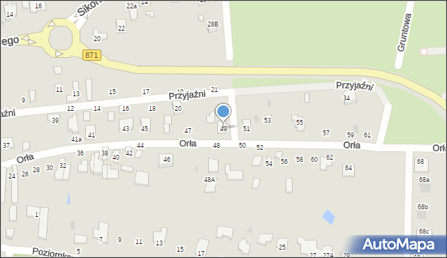 Tarnobrzeg, Orła Stanisława, 49, mapa Tarnobrzegu