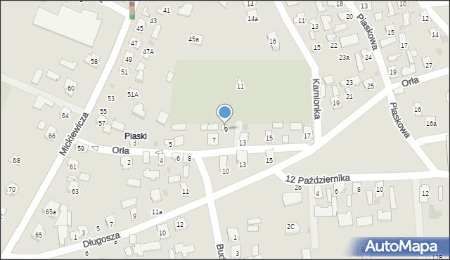 Tarnobrzeg, Orła Stanisława, 9, mapa Tarnobrzegu