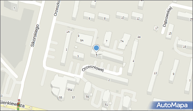 Tarnobrzeg, Orzeszkowej Elizy, 5, mapa Tarnobrzegu