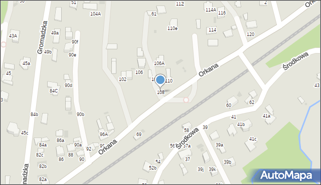 Tarnów, Orkana Władysława, 108, mapa Tarnów