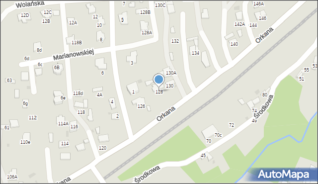 Tarnów, Orkana Władysława, 128, mapa Tarnów