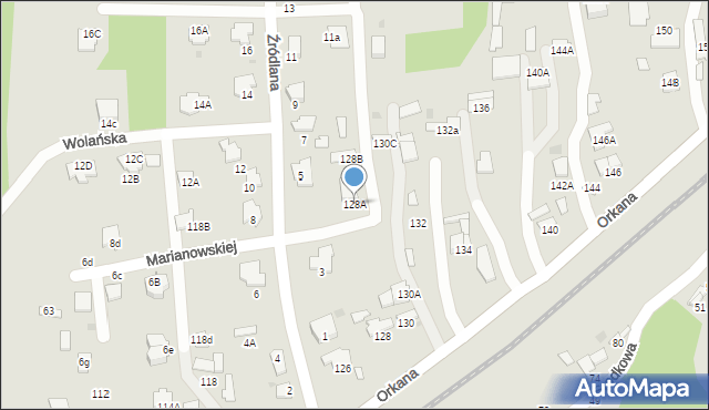 Tarnów, Orkana Władysława, 128A, mapa Tarnów