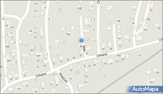 Tarnów, Orkana Władysława, 60a, mapa Tarnów