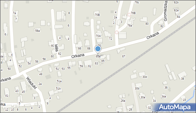 Tarnów, Orkana Władysława, 65a, mapa Tarnów