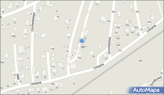 Tarnów, Orkana Władysława, 76B, mapa Tarnów