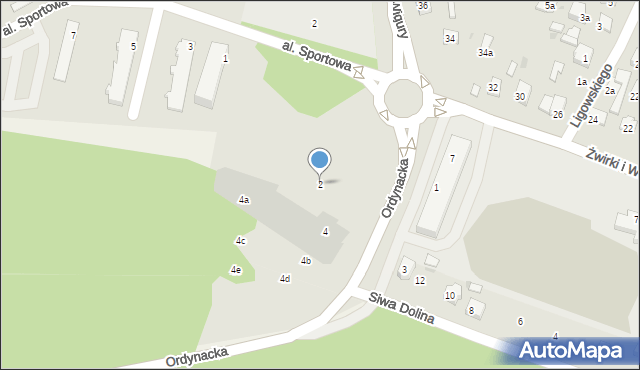 Tomaszów Lubelski, Ordynacka, 2, mapa Tomaszów Lubelski