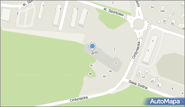 Tomaszów Lubelski, Ordynacka, 4a, mapa Tomaszów Lubelski