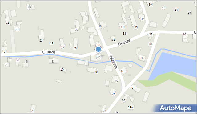 Toszek, Oracze, 12, mapa Toszek