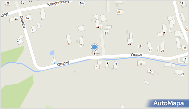 Toszek, Oracze, 9, mapa Toszek