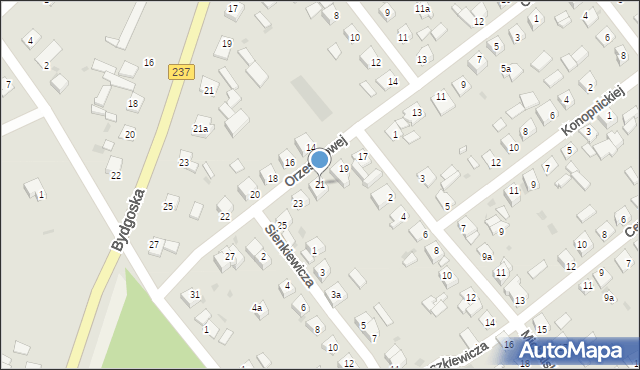 Tuchola, Orzeszkowej Elizy, 21, mapa Tuchola