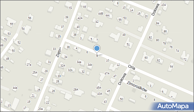 Tychy, Orla, 8, mapa Tych&oacute;w