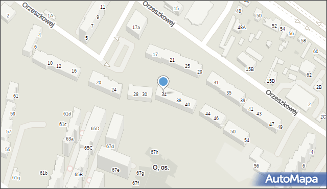 Tychy, Orzeszkowej Elizy, 34, mapa Tychów