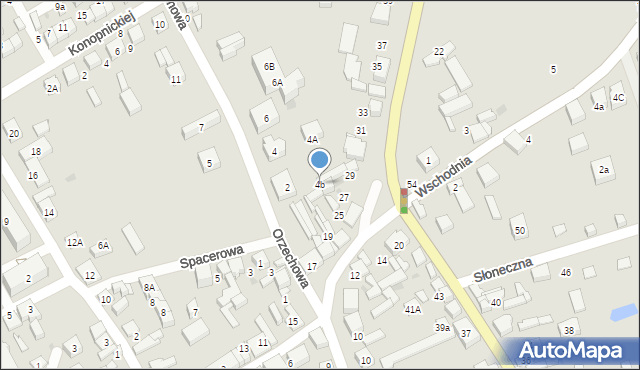 Uniejów, Orzechowa, 4b, mapa Uniejów