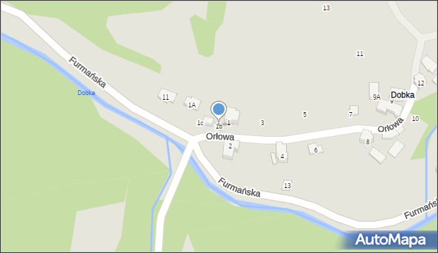 Ustroń, Orłowa, 1b, mapa Ustroń