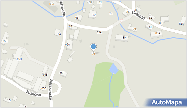 Wałbrzych, Orkana Władysława, 73, mapa Wałbrzycha