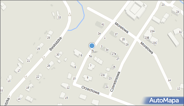 Wałbrzych, Orzechowa, 5a, mapa Wałbrzycha