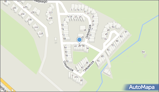 Wałbrzych, Orłowicza Mieczysława, dr., 26, mapa Wałbrzycha