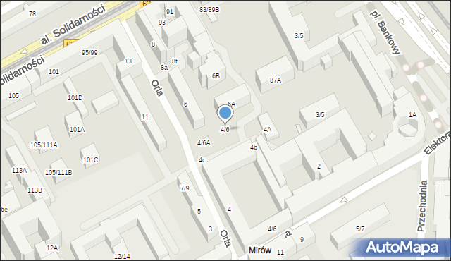 Warszawa, Orla, 4/6, mapa Warszawy