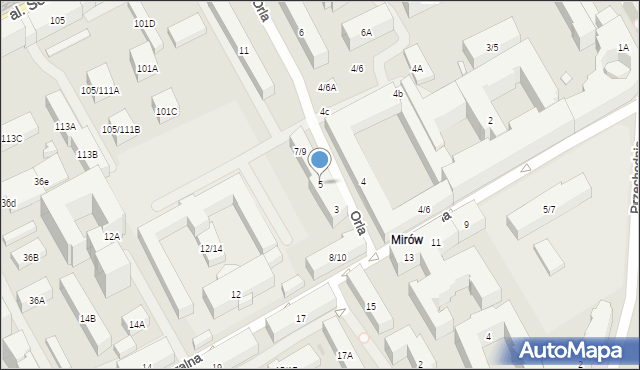 Warszawa, Orla, 5, mapa Warszawy