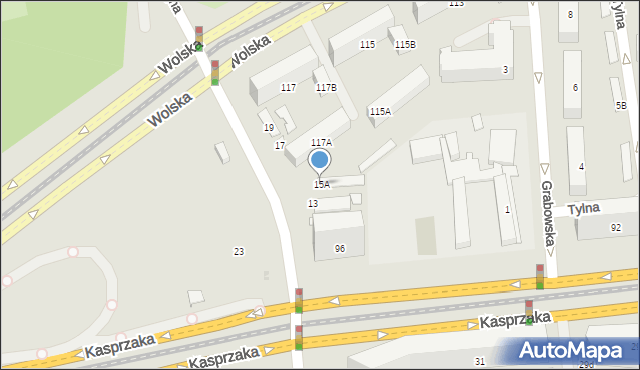 Warszawa, Ordona Juliana Konstantego, 15A, mapa Warszawy