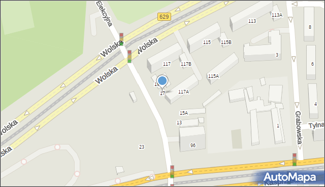 Warszawa, Ordona Juliana Konstantego, 17, mapa Warszawy