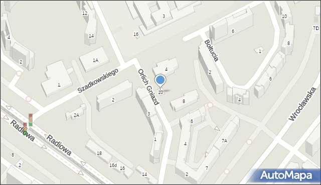 Warszawa, Orlich Gniazd, 10, mapa Warszawy