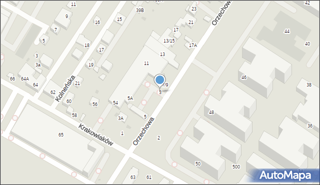 Warszawa, Orzechowa, 3, mapa Warszawy