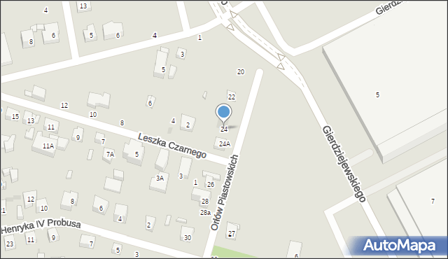 Warszawa, Orłów Piastowskich, 24, mapa Warszawy