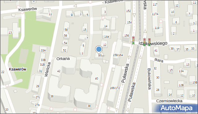 Warszawa, Orkana Władysława, 10A, mapa Warszawy