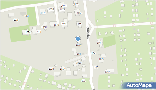 Warszawa, Ornecka, 103A, mapa Warszawy