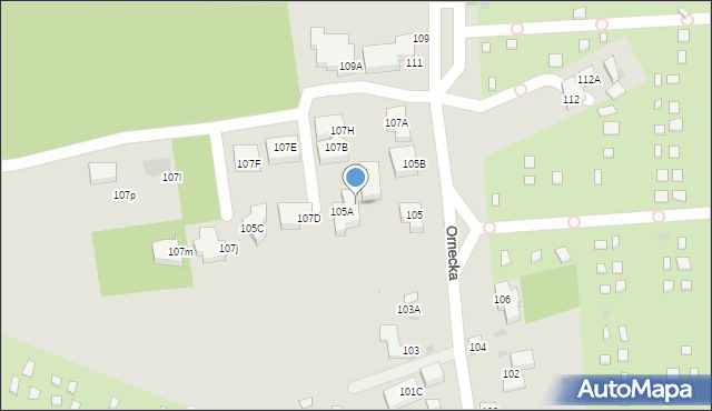 Warszawa, Ornecka, 107C, mapa Warszawy