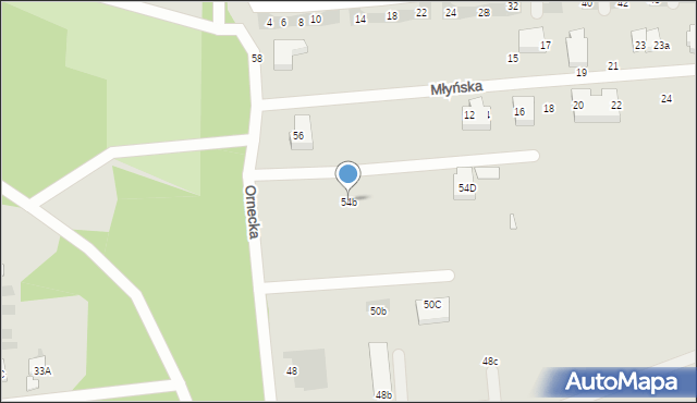 Warszawa, Ornecka, 54b, mapa Warszawy